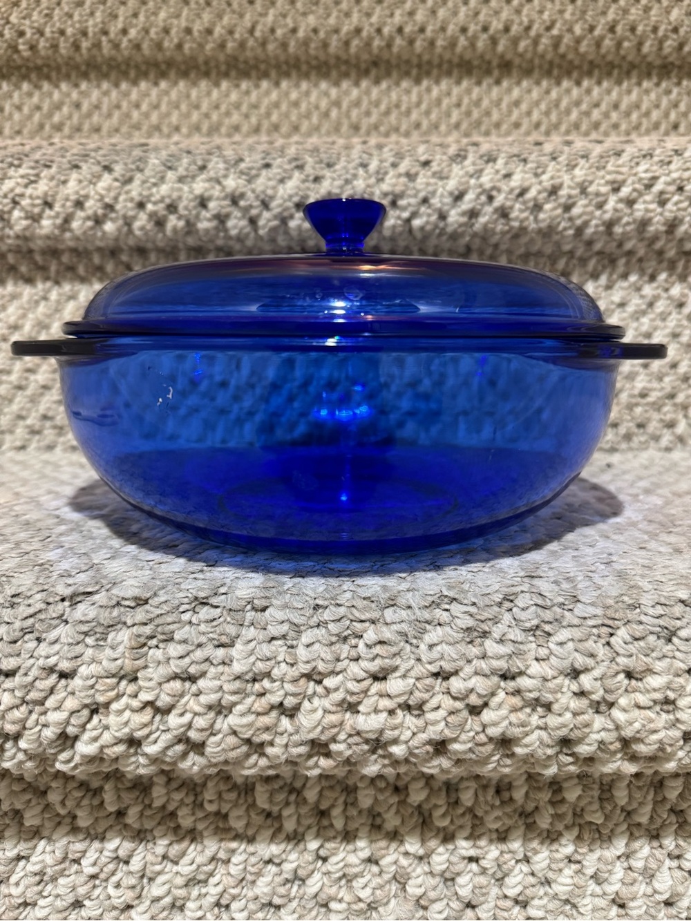 Cobalt Blue Glass Covered Casserole Dish
